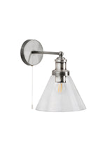 Searchlight Electric Pyramid Wall Light - Satin Silver & Glass Shades 1277SS