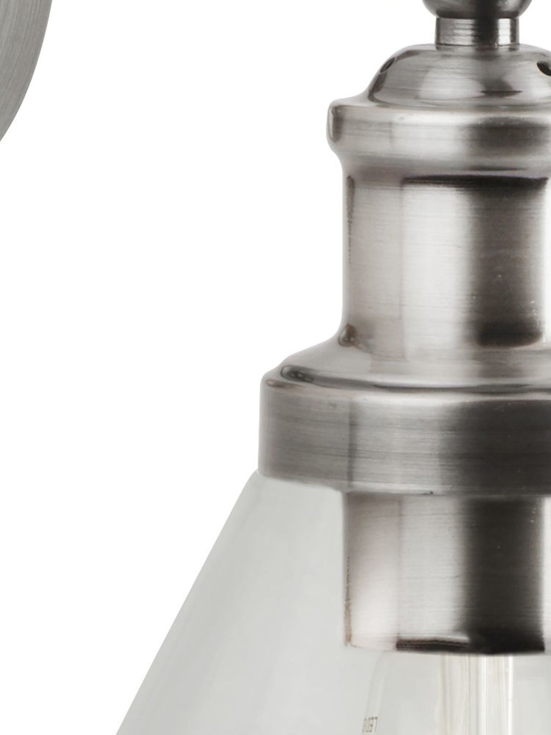 Searchlight Electric Pyramid Wall Light - Satin Silver & Glass Shades 1277SS
