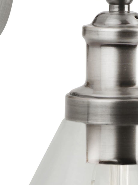 Searchlight Electric Pyramid Wall Light - Satin Silver & Glass Shades 1277SS