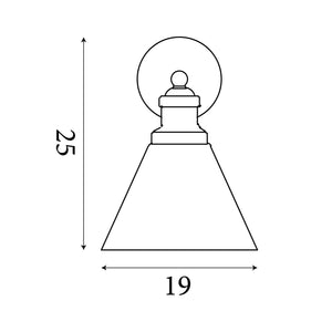 Searchlight Electric Pyramid Wall Light - Satin Silver & Glass Shades 1277SS