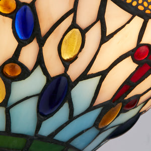 Searchlight Electric Dragonfly  Wall Light  - Antique Brass Metal & Stained Glass 1283-17