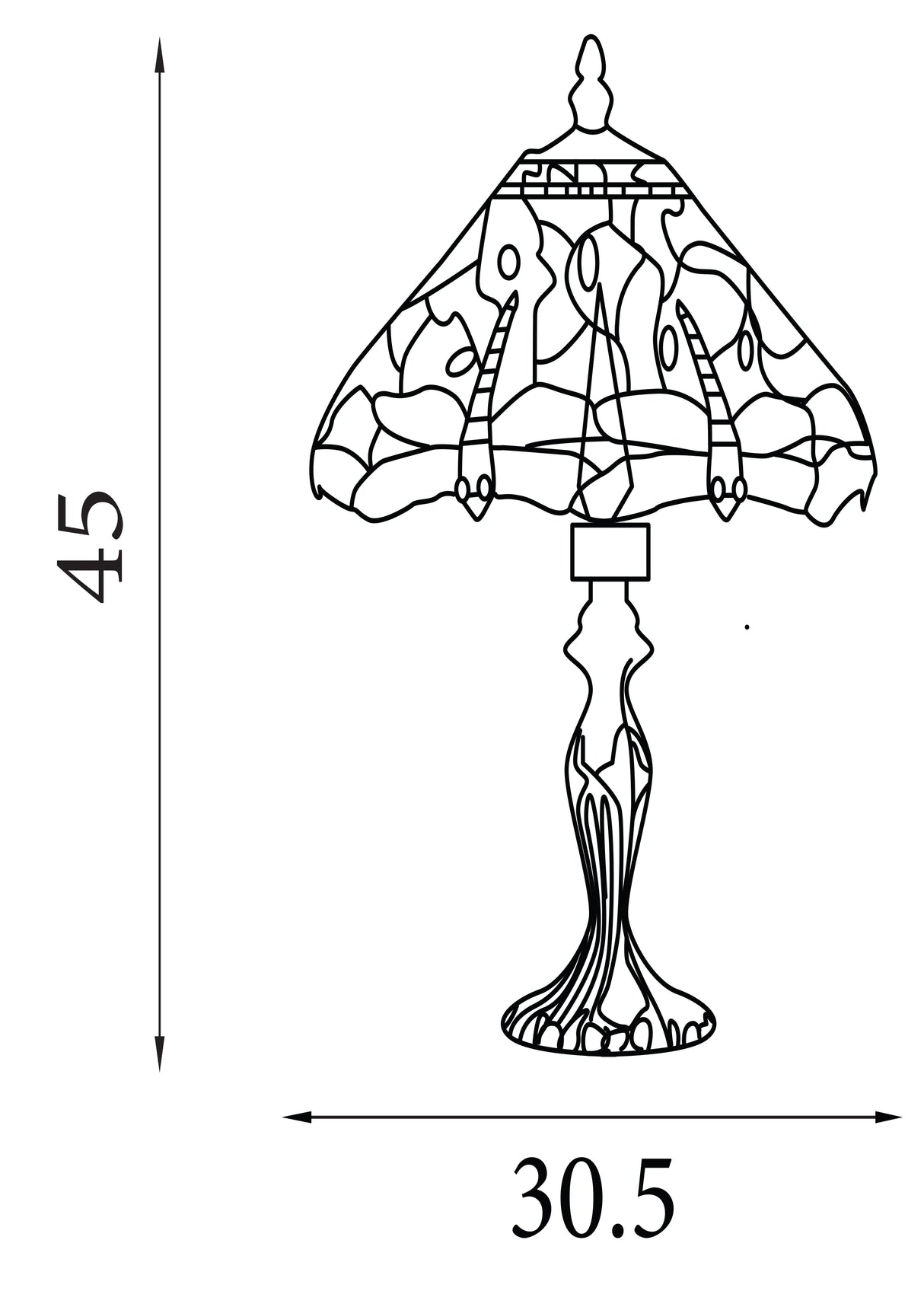 Searchlight Electric Dragonfly Table Lamp - Antique Brass & Stained Glass 1287