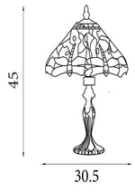 Searchlight Electric Dragonfly Table Lamp - Antique Brass & Stained Glass 1287