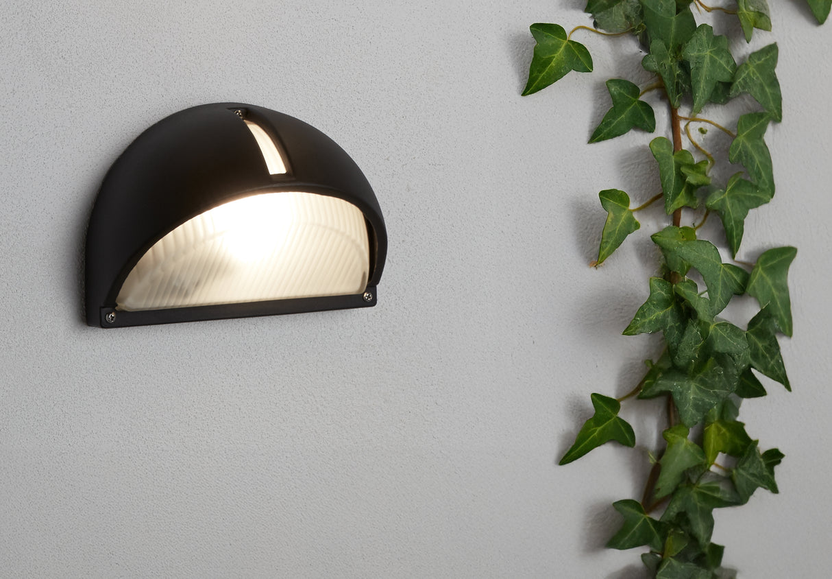 Searchlight Electric Kentucky LED Outdoor Wall Light  -  Black, Frosted, IP44 130