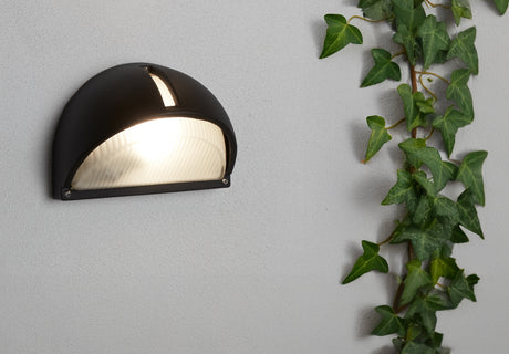 Searchlight Electric Kentucky LED Outdoor Wall Light  -  Black, Frosted, IP44 130