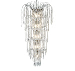 Waterfall 13Lt Chandelier  - Chrome Metal & Crystal