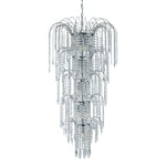 Searchlight Electric Waterfall 13Lt Chandelier  - Chrome Metal & Crystal 1313-13CC