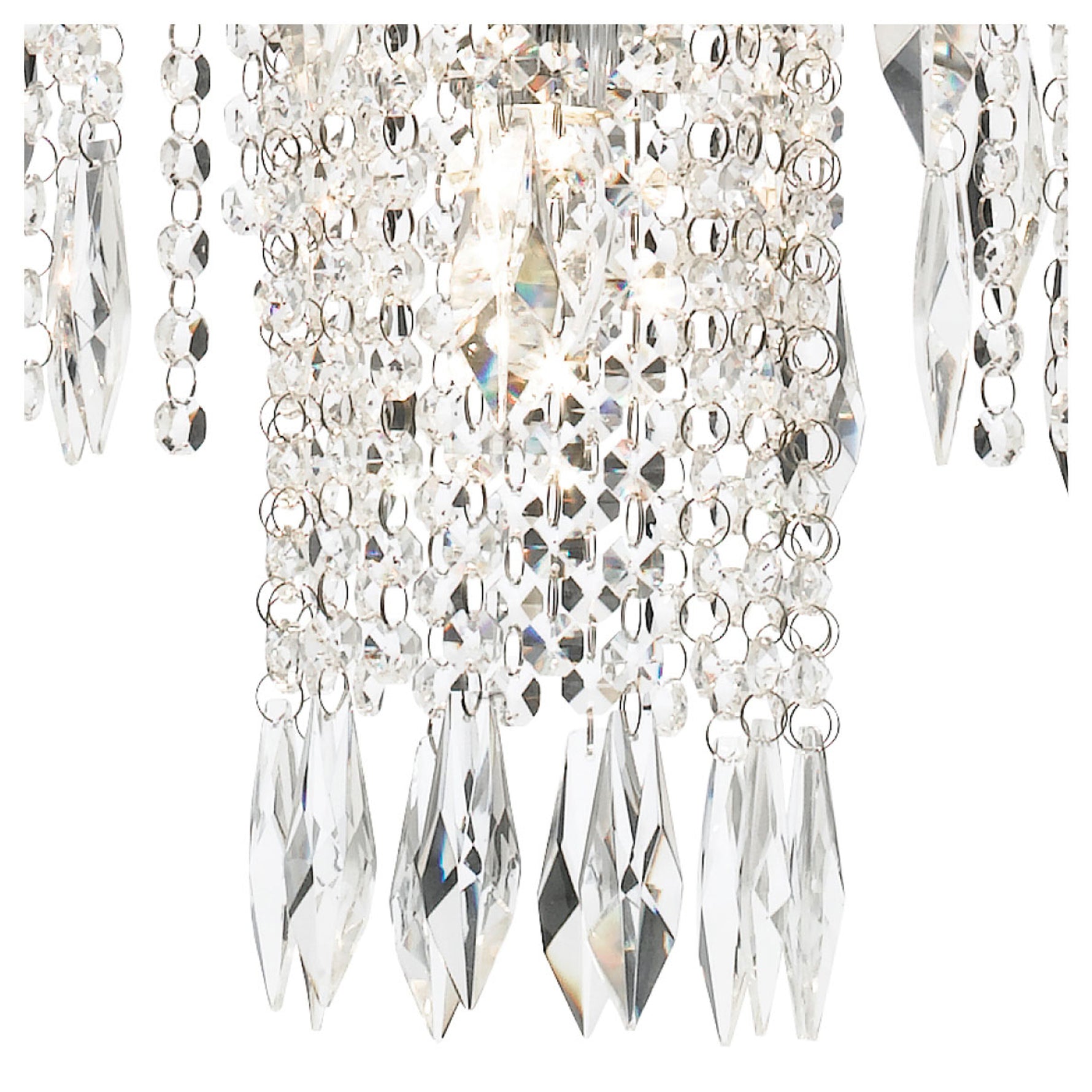Searchlight Electric Waterfall 13Lt Chandelier  - Chrome Metal & Crystal 1313-13CC