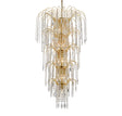 Waterfall 13Lt Tier Chandelier - Gold & Crystal
