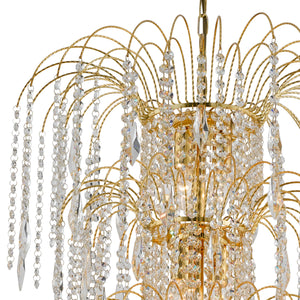 Searchlight Electric Waterfall 13Lt Tier Chandelier - Gold & Crystal 1313-13GO