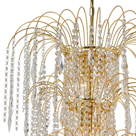 Searchlight Electric Waterfall 13Lt Tier Chandelier - Gold & Crystal 1313-13GO