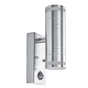 Searchlight Electric Metro Outdoor Wall Light - Stainless Steel Metal & Glass 1318-2-LED