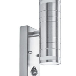 Searchlight Electric Metro Outdoor Wall Light - Stainless Steel Metal & Glass 1318-2-LED