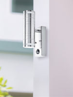 Searchlight Electric Metro Outdoor Wall Light - Stainless Steel Metal & Glass 1318-2-LED