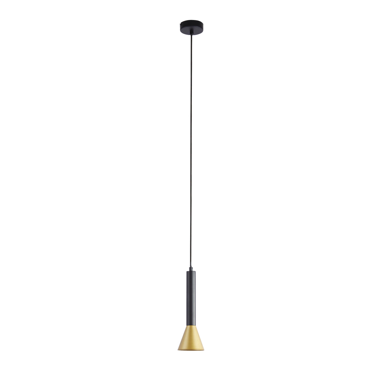 Searchlight Electric Signal Pendant - Black & Gold Metal 13611-1BGO