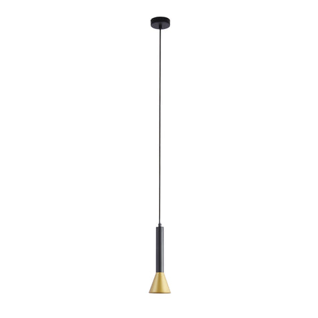 Searchlight Electric Signal Pendant - Black & Gold Metal 13611-1BGO