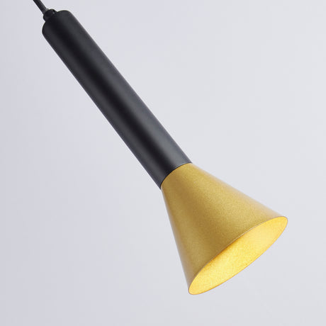 Searchlight Electric Signal Pendant - Black & Gold Metal 13611-1BGO