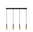 Signal 4Lt Bar Pendant - Black & Gold Metal