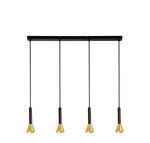 Signal 4Lt Bar Pendant - Black & Gold Metal