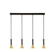 Signal 4Lt Bar Pendant - Black & Gold Metal