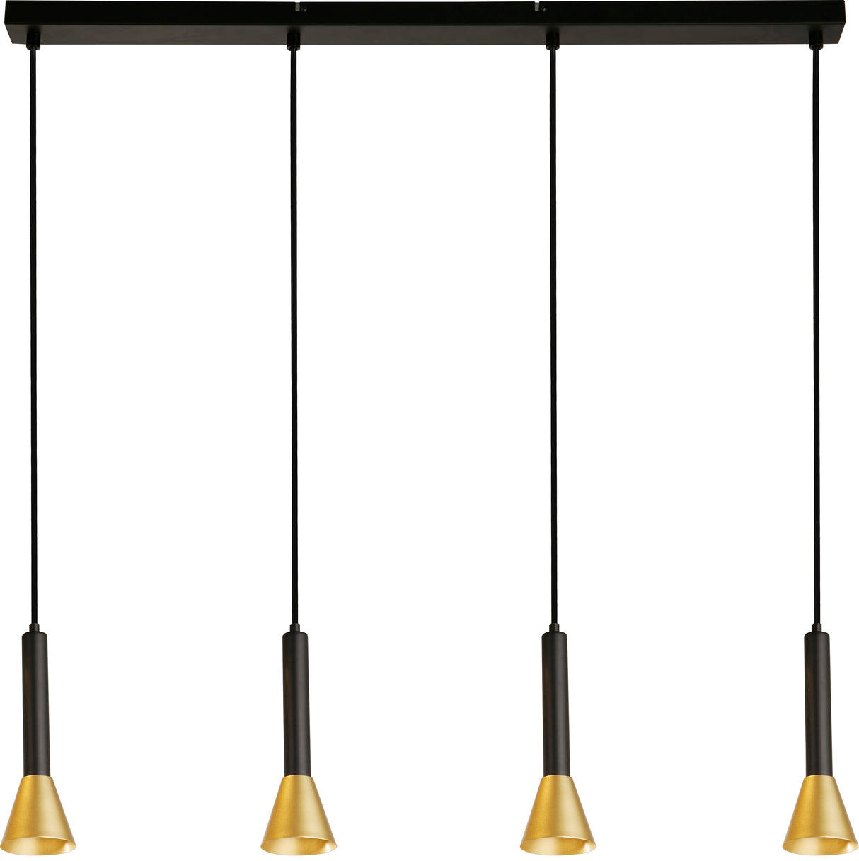 Searchlight Electric Signal 4Lt Bar Pendant - Black & Gold Metal 13611-4BGO