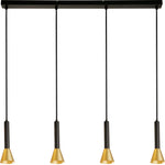 Searchlight Electric Signal 4Lt Bar Pendant - Black & Gold Metal 13611-4BGO