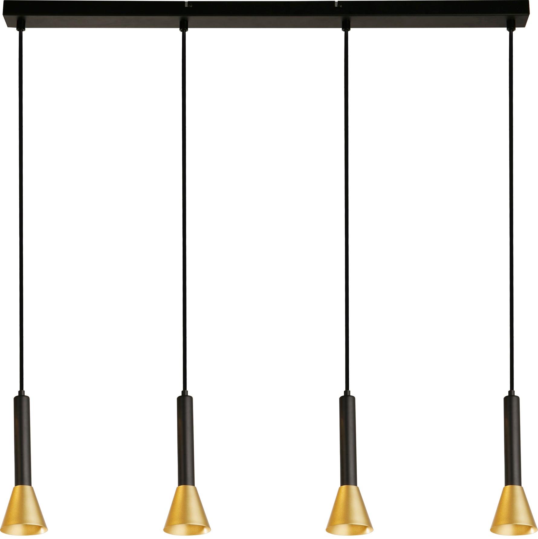 Searchlight Electric Signal 4Lt Bar Pendant - Black & Gold Metal 13611-4BGO