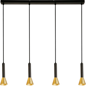 Searchlight Electric Signal 4Lt Bar Pendant - Black & Gold Metal 13611-4BGO