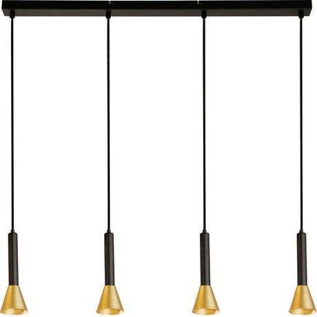 Searchlight Electric Signal 4Lt Bar Pendant - Black & Gold Metal 13611-4BGO
