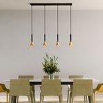 Searchlight Electric Signal 4Lt Bar Pendant - Black & Gold Metal 13611-4BGO