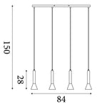 Searchlight Electric Signal 4Lt Bar Pendant - Black & Gold Metal 13611-4BGO
