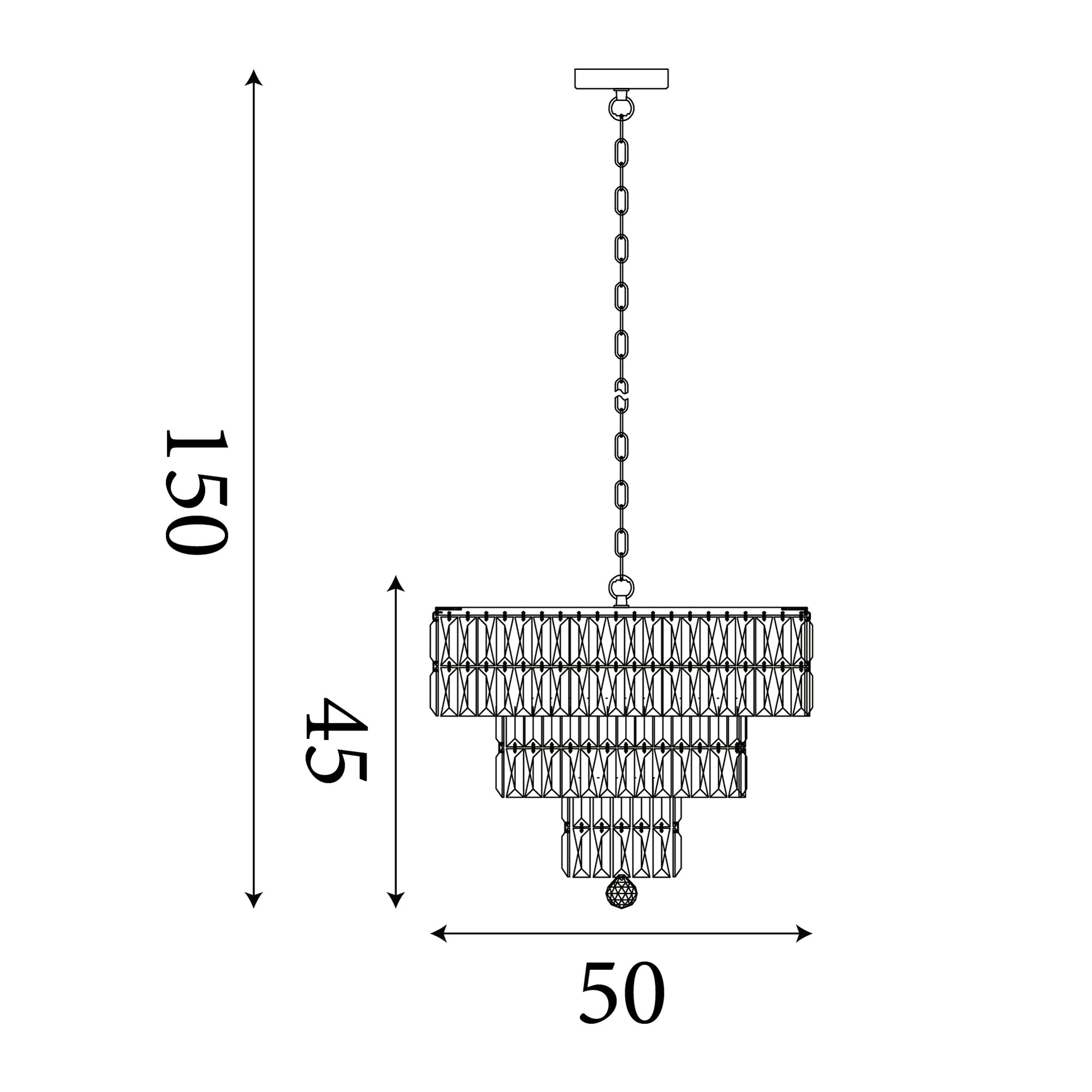 Searchlight Electric Empire 5Lt Pendant - Antique Brass Metal & Clear Crystal 1375-5AB