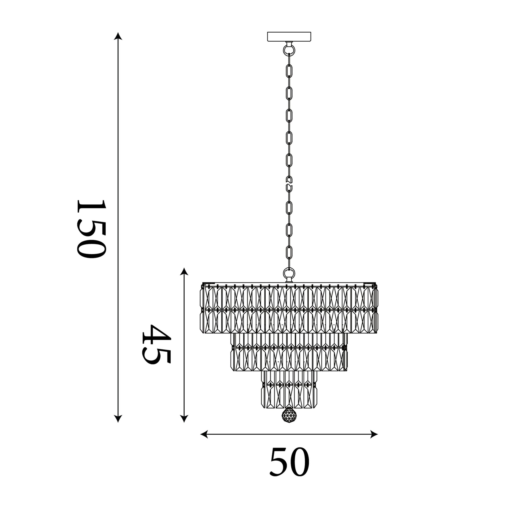 Searchlight Electric Empire 5Lt Pendant - Antique Brass Metal & Clear Crystal 1375-5AB