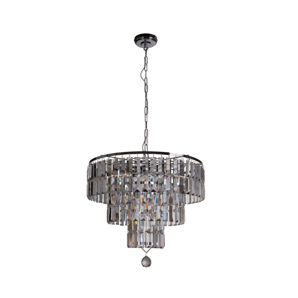 Searchlight Electric Empire  5Lt Pendant - Chrome Metal & Clear Crystal 1375-5CC