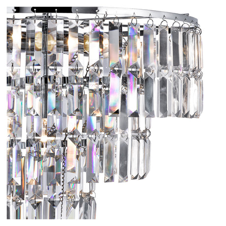 Searchlight Electric Empire  5Lt Pendant - Chrome Metal & Clear Crystal 1375-5CC