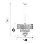 Searchlight Electric Empire  5Lt Pendant - Chrome Metal & Clear Crystal 1375-5CC