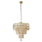 Searchlight Electric Empire 5Lt Pendant - Satin Brass Metal & Champagne Glass 1375-5SB