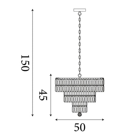 Searchlight Electric Empire 5Lt Pendant - Satin Brass Metal & Champagne Glass 1375-5SB