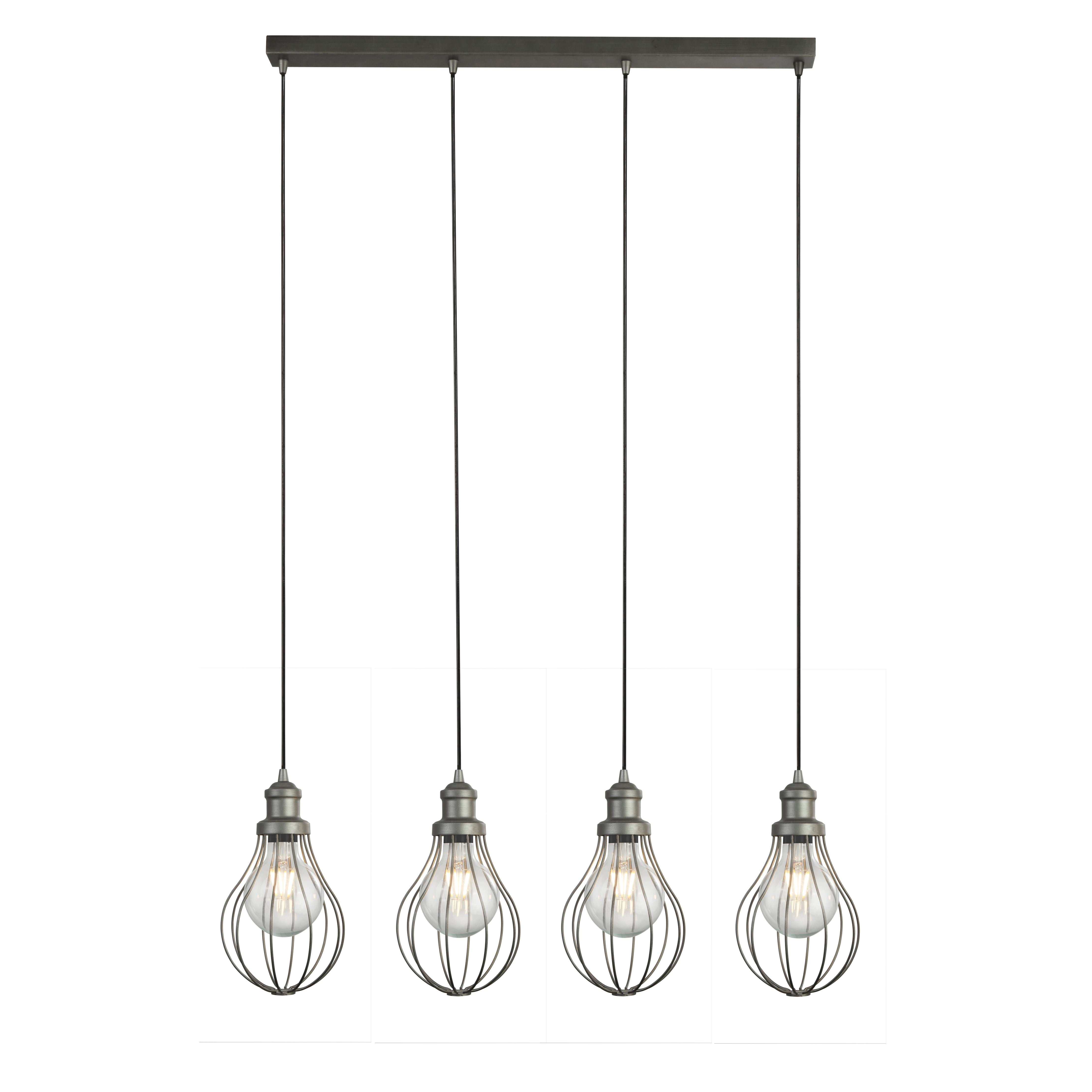 Balloon 4Lt Bar Pendant - Pewter Metal