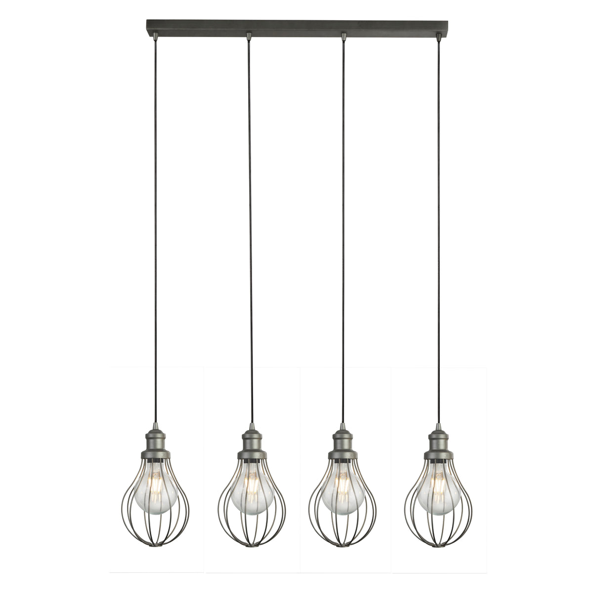 Balloon 4Lt Bar Pendant - Pewter Metal