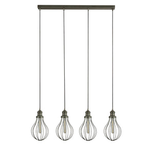 Searchlight Electric Balloon 4Lt Bar Pendant - Pewter Metal 1384-4PW