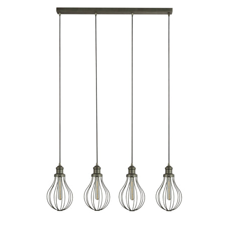 Searchlight Electric Balloon 4Lt Bar Pendant - Pewter Metal 1384-4PW