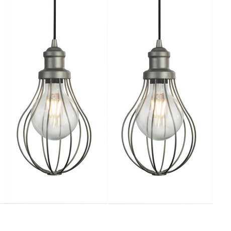 Searchlight Electric Balloon 4Lt Bar Pendant - Pewter Metal 1384-4PW