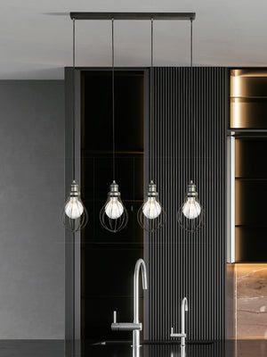 Searchlight Electric Balloon 4Lt Bar Pendant - Pewter Metal 1384-4PW