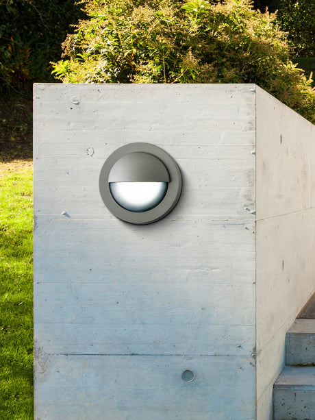 Searchlight Electric Bangor Outdoor Wall Light- Grey Metal & Polycarbonate 1402GY
