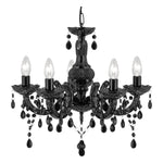 Marie Therese  5Lt Pendant - Black Glass & Acrylic