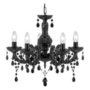 Marie Therese  5Lt Pendant - Black Glass & Acrylic