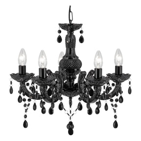 Marie Therese  5Lt Pendant - Black Glass & Acrylic