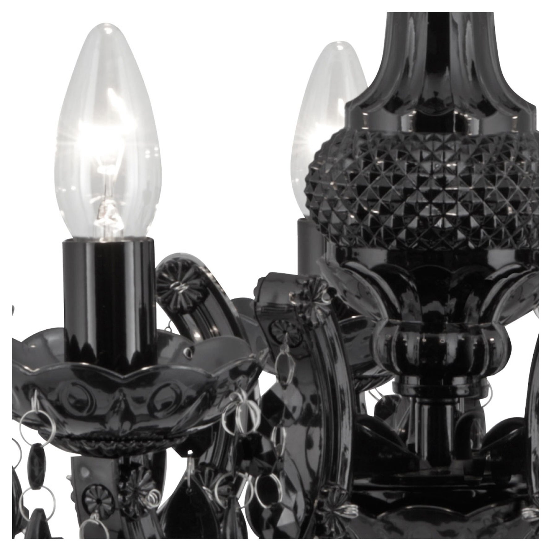 Searchlight Electric Marie Therese  5Lt Pendant - Black Glass & Acrylic 1455-5BK