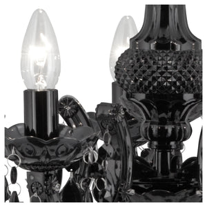 Searchlight Electric Marie Therese  5Lt Pendant - Black Glass & Acrylic 1455-5BK